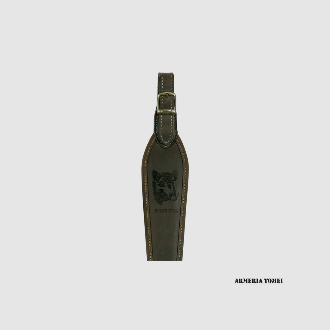 RISERVA – SLING RIFLE LEATHER BOAR LOGO, image 1 of 2