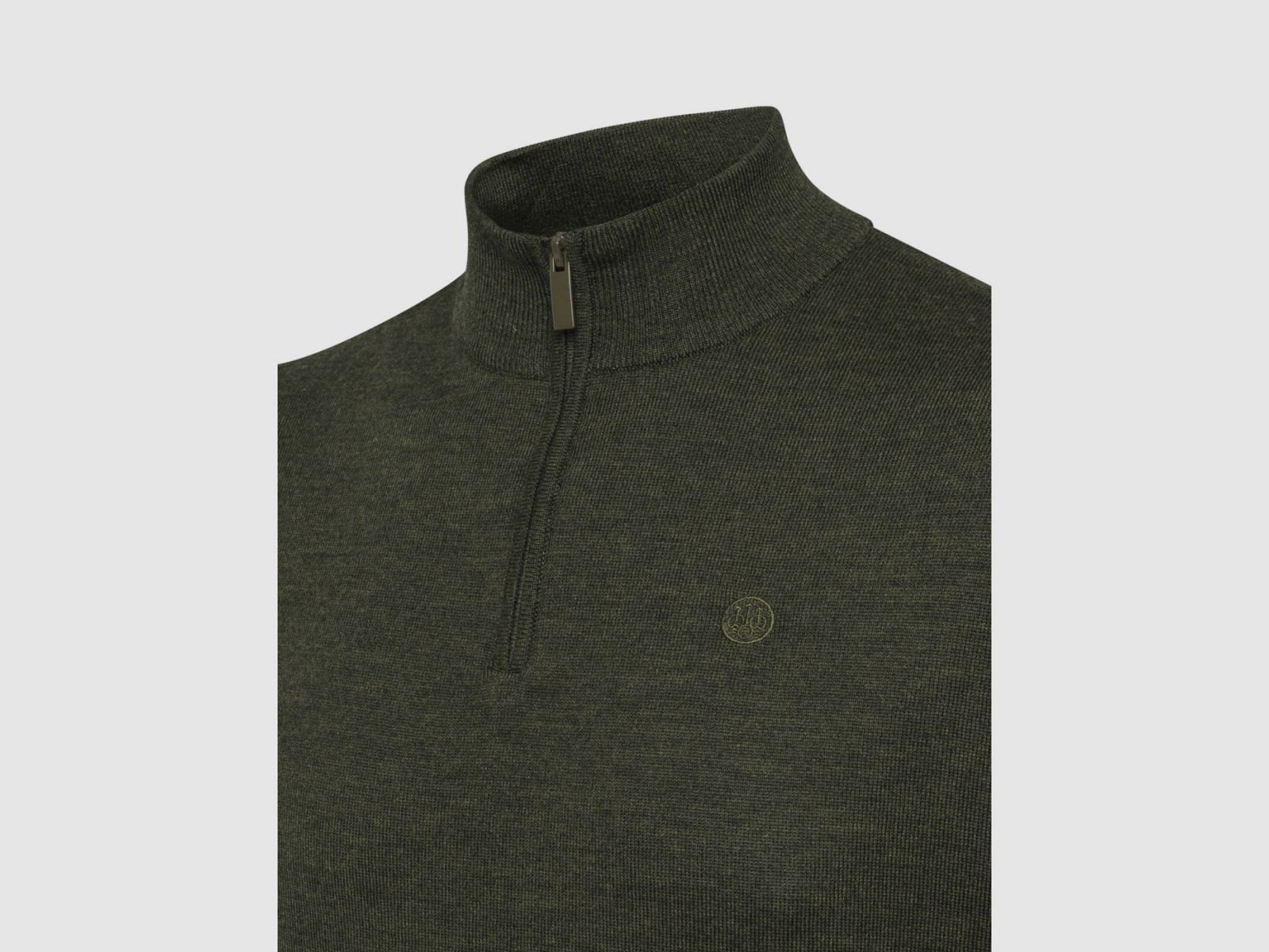 BERETTA Merino Half Zip Pullover Moosgrün