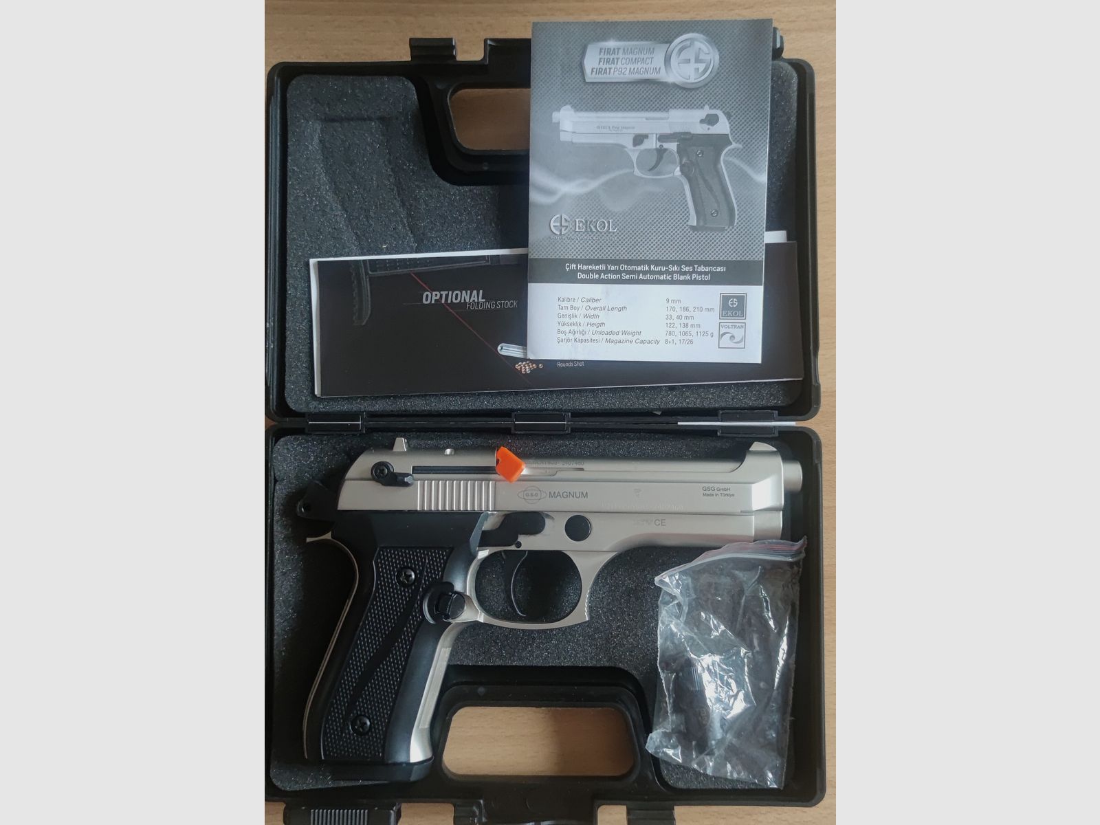 Ekol Firat Magnum Nickel 9 mm Pacchetto