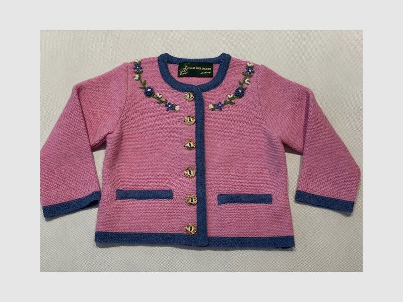 Kinder Strickjacke Merinowolle in Rosa