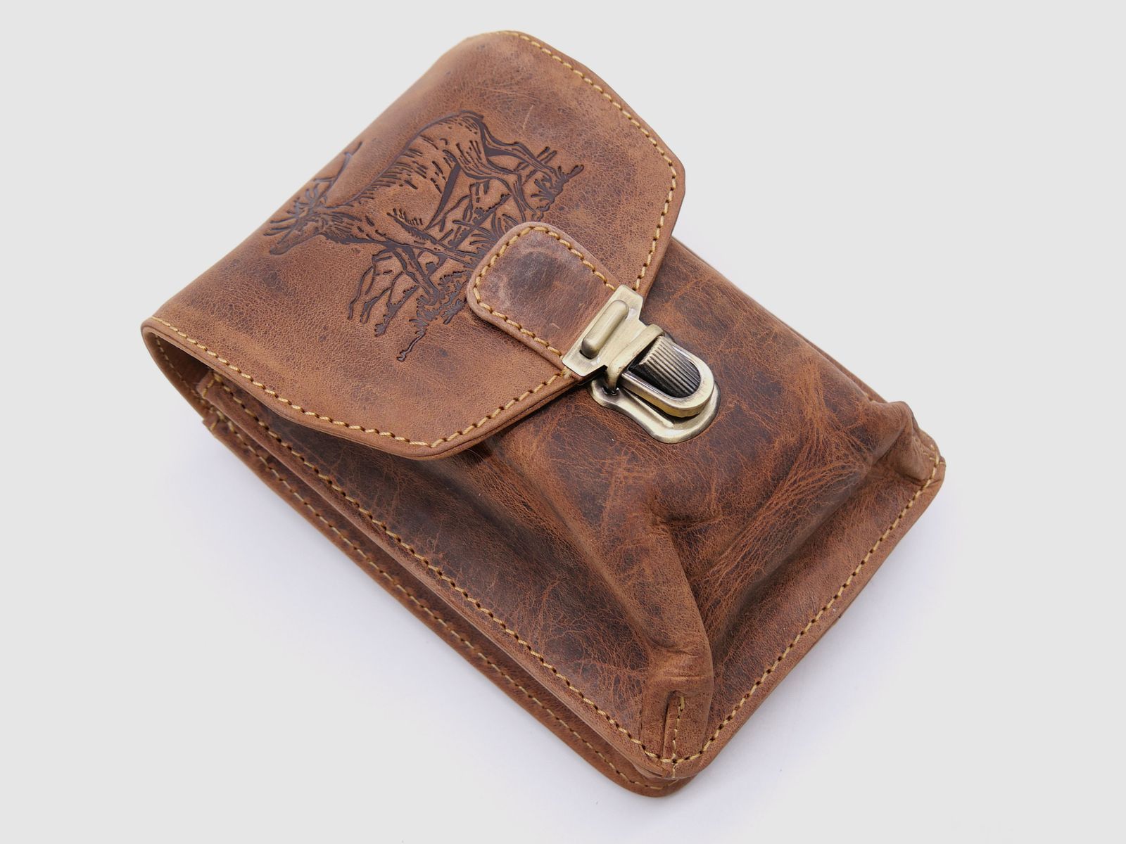 Greenburry Leder Gürteltasche Vintage Hirsch braun 1754H-STAG3-25