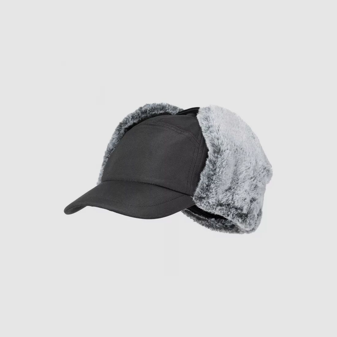 Cappello invernale "Trapper" con pelliccia sintetica, Nero