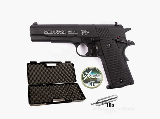 Colt Government 1911 A1 CO2 Pistole 4,5mm Diabolos - Koffer-Set