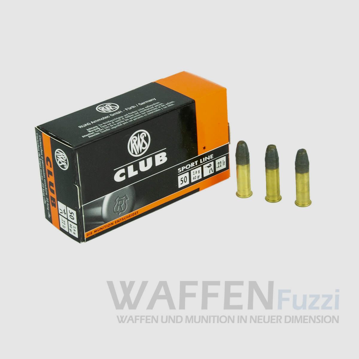 Randfeuerpatrone RWS Club 22 Kaliber .22lr 50 Schuss