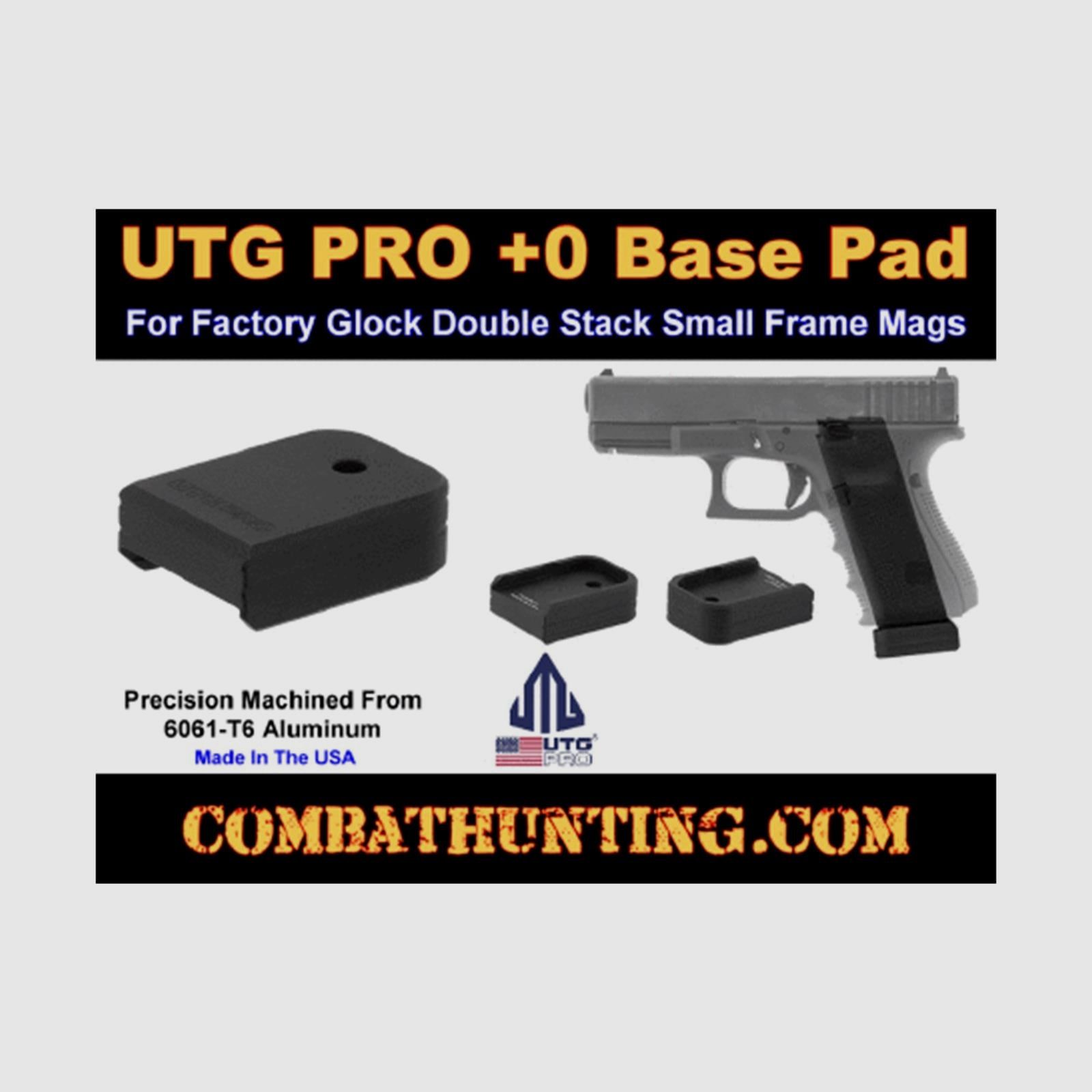 UTG PRO +0 Base Pad, Glock Small Frame 9mm/.40, Black oder Blue Aluminum