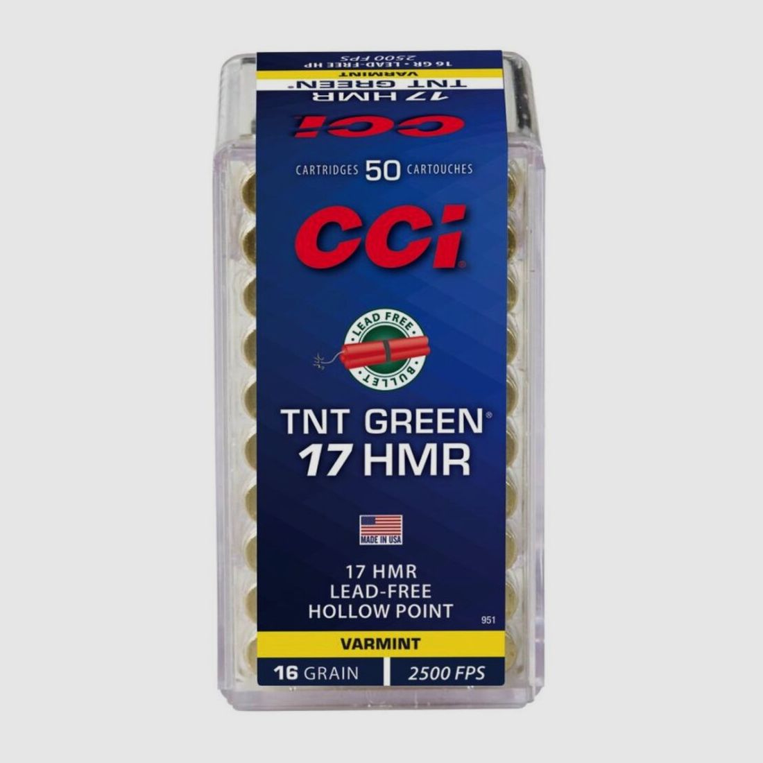 CCI TNT Green HP 16grs 50St .17HMR