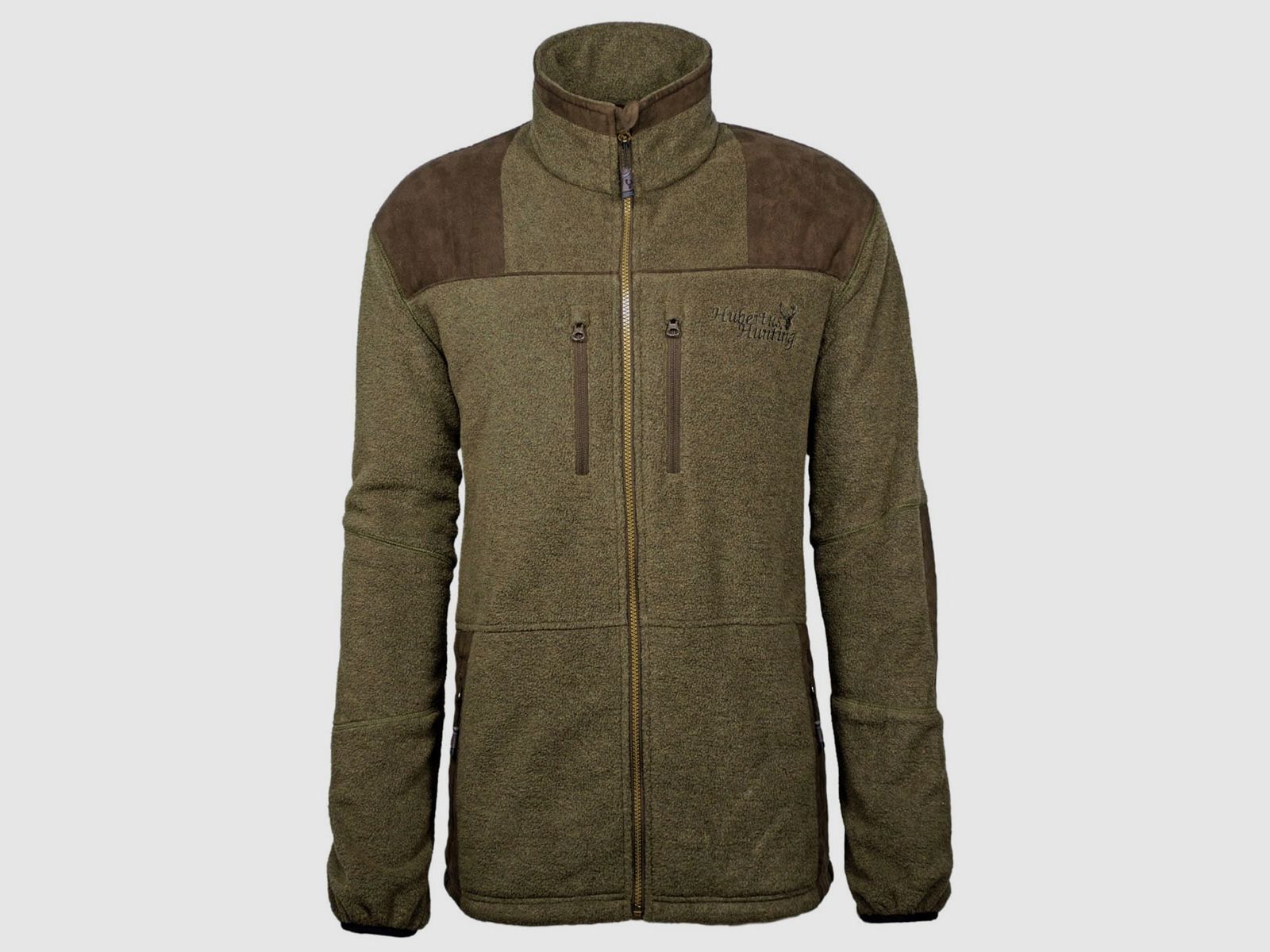Hubertus Fleecejacke oliv / braun