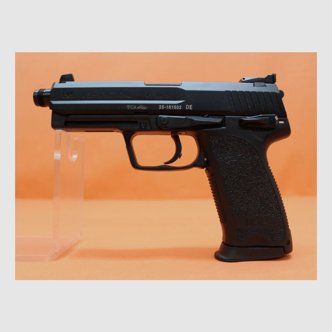 Heckler&Koch Ha.Pistolet .45Auto Heckler&Koch/H&K HK USP TACTIQUE Canon de 129 mm avec filetage M16x1L (.45ACP/.45A.C.P)