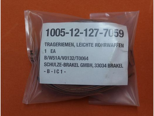BUND Surplus Heckler&Koch HK G3: Draagriem BUND leer bruin (1005-12-127-7059) in OVP SURPLUS als nieuw