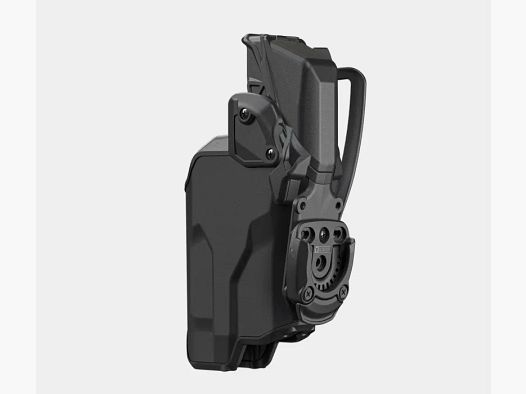 Valor Level III Duty Holster for Glock w/ light | Button Cover | Optic Schroud Large | Front plate w/ Tek-Mount Mini | Standard End Cap | 1/4" Offset Adapter | Valor Duty Drop w/ Thigh Strap (Black) Blade-Tech