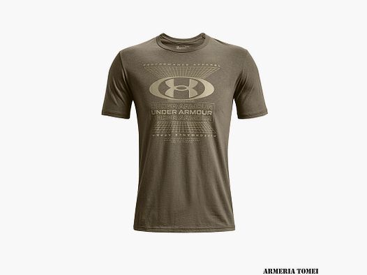 UNDER ARMOUR – UOMO – UA LOGO GRID SHORT SLEEVE Tent / Khaki Gray