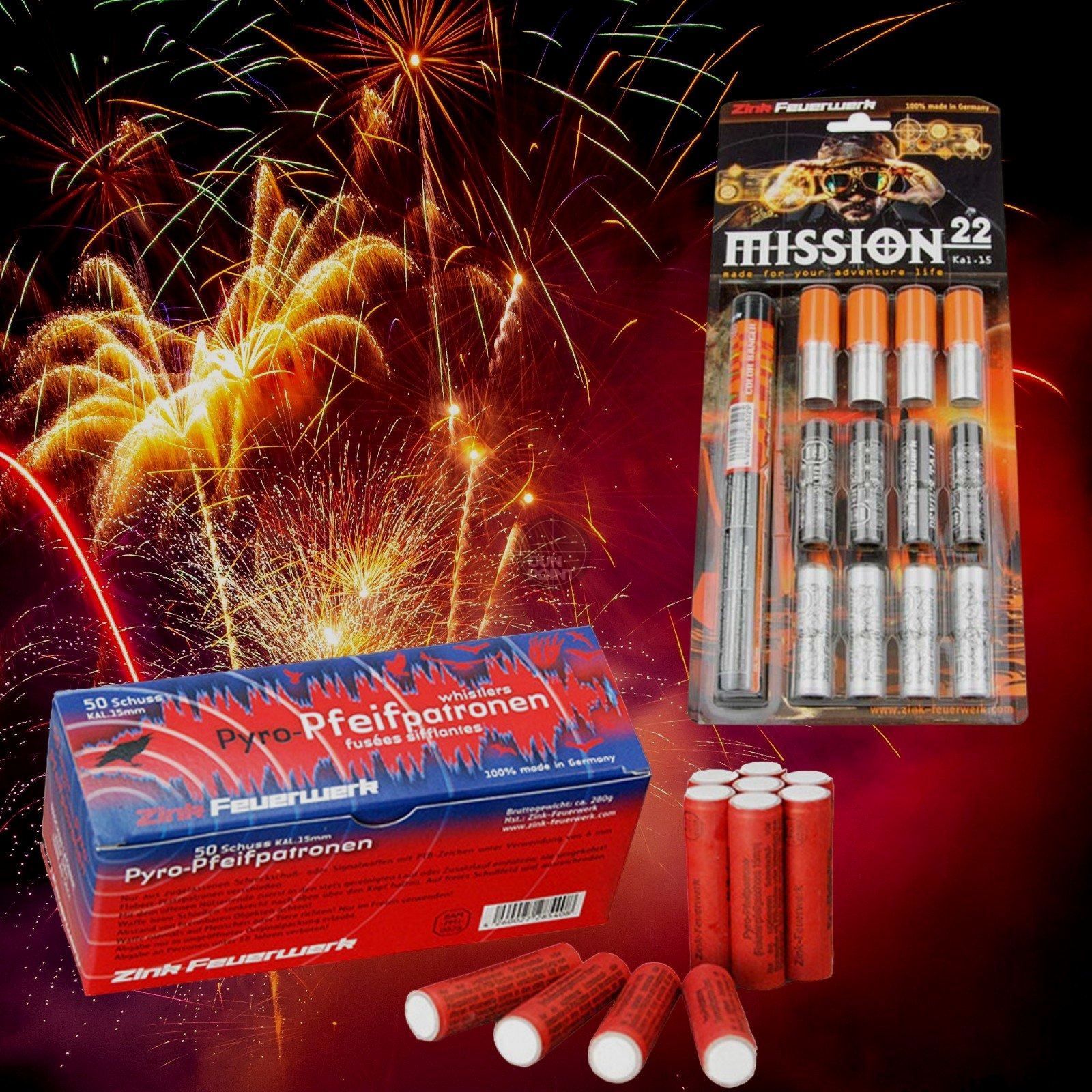 FIRE PARTY SET !!! - Effektmunition/ Feuerwerk - 72 tlg.