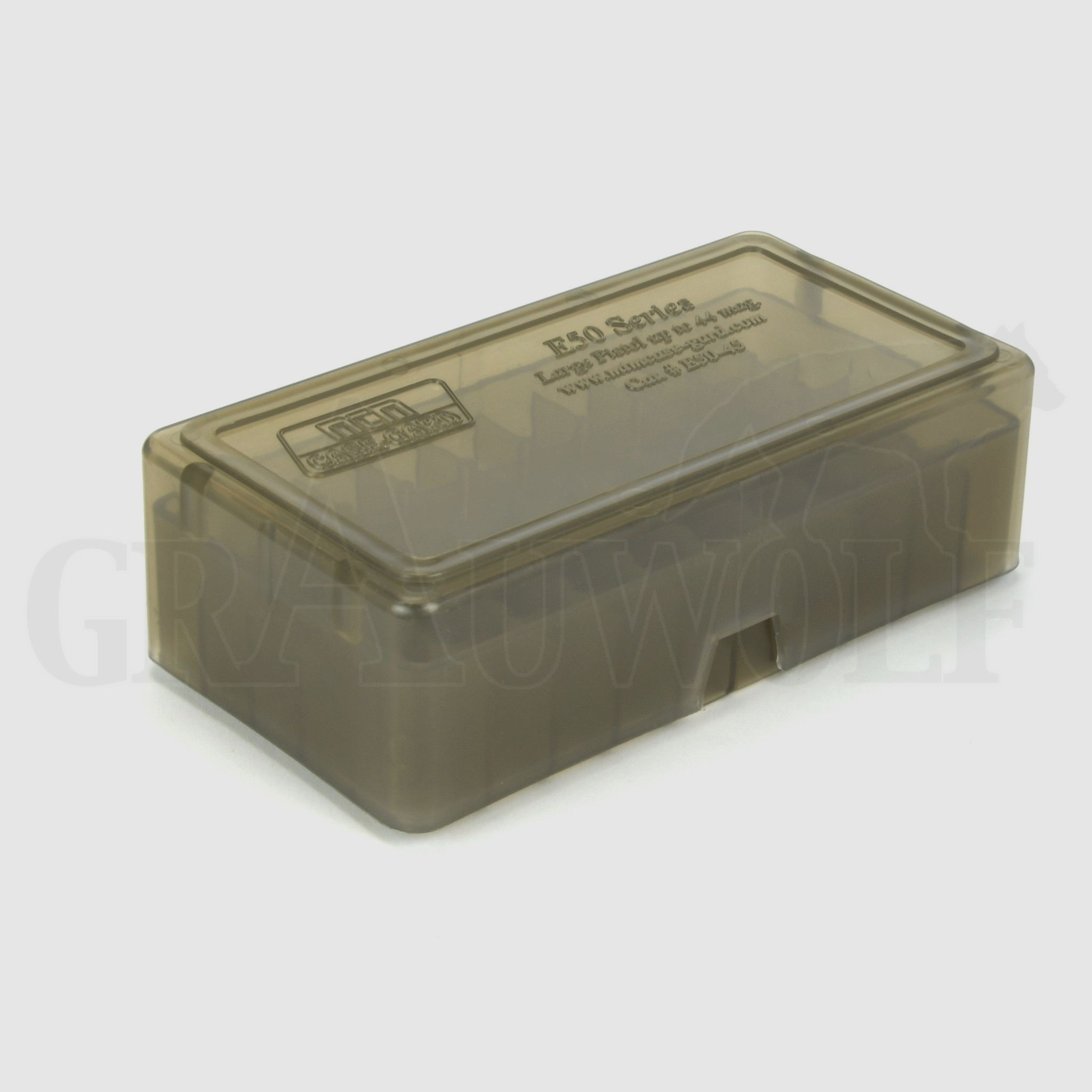MTM Stülpdeckel Patronenbox E50-45 rookkleur .45 ACP / 10 mm / .41 AE voor 50 patronen