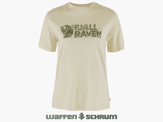 Fjällräven T-Shirt Lush Logo Krijt Wit