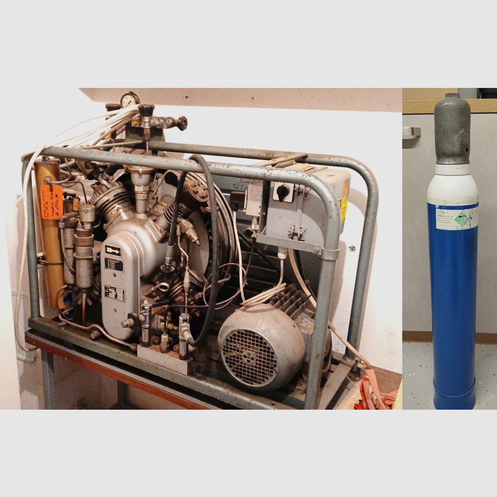 Bauer breathing air compressor, 225 bar, 200 l/min.