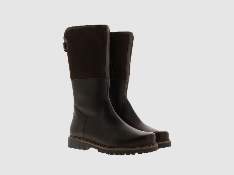 dirndl & bua Herren Stiefel mit Lammfell in Dunkelbraun, billede 1 af 4