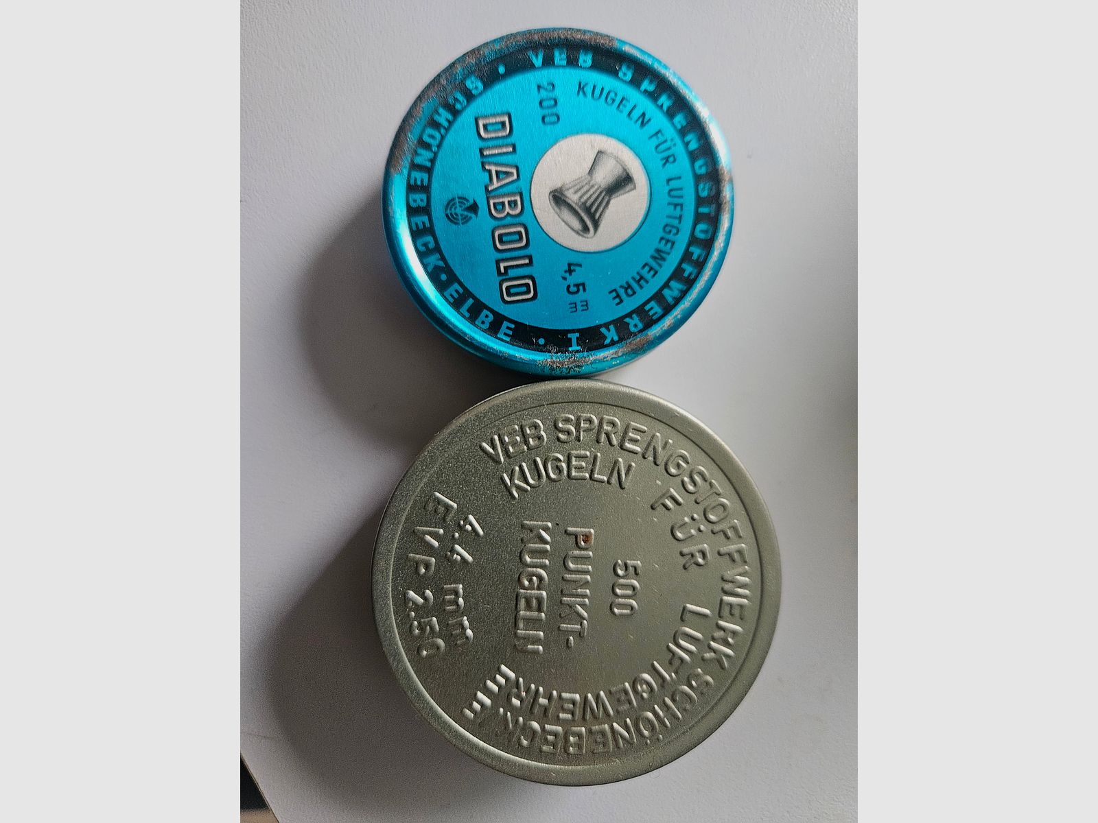 Diabolos e pallini a punta DDR VEB Sprengwerk Schönebeck