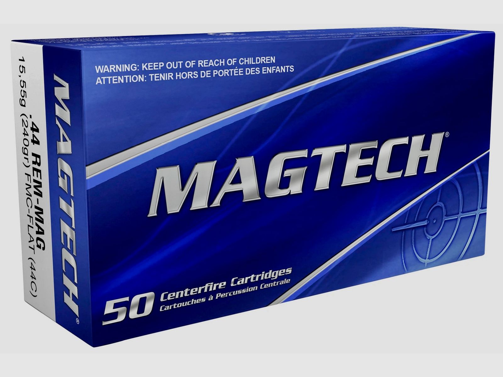 Magtech 144867 .44 Mag. FMJ-Plano 15,55g 240grs. 50 piezas de cartuchos para revólver