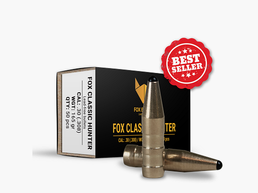 Fox Bullets Classic Hunter .308 10,7 g / 165 gr balas sin plomo – 50 piezas