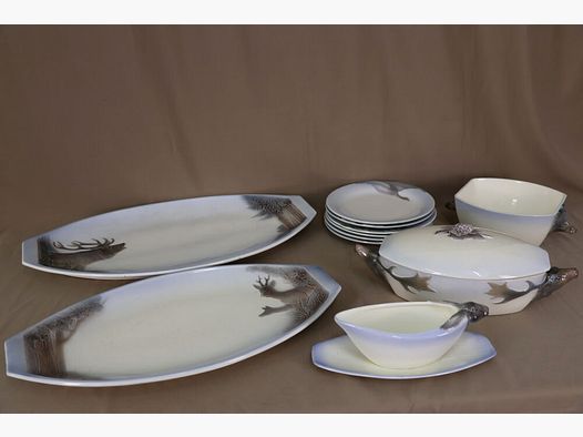 Servicio de caza de la fábrica de cerámica Wächtersbach original