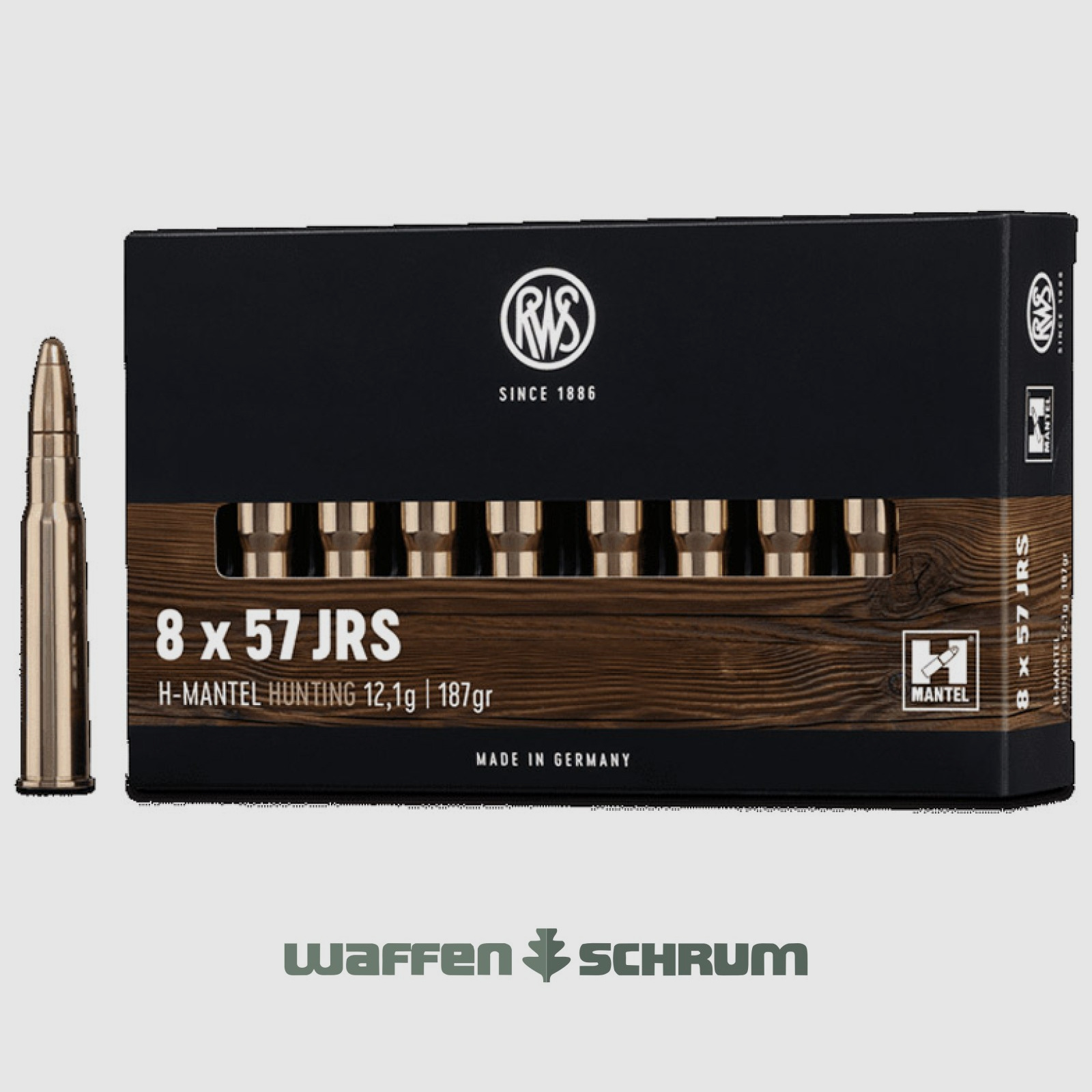 RWS HMK 12,1g - 187gr 8x57JRS