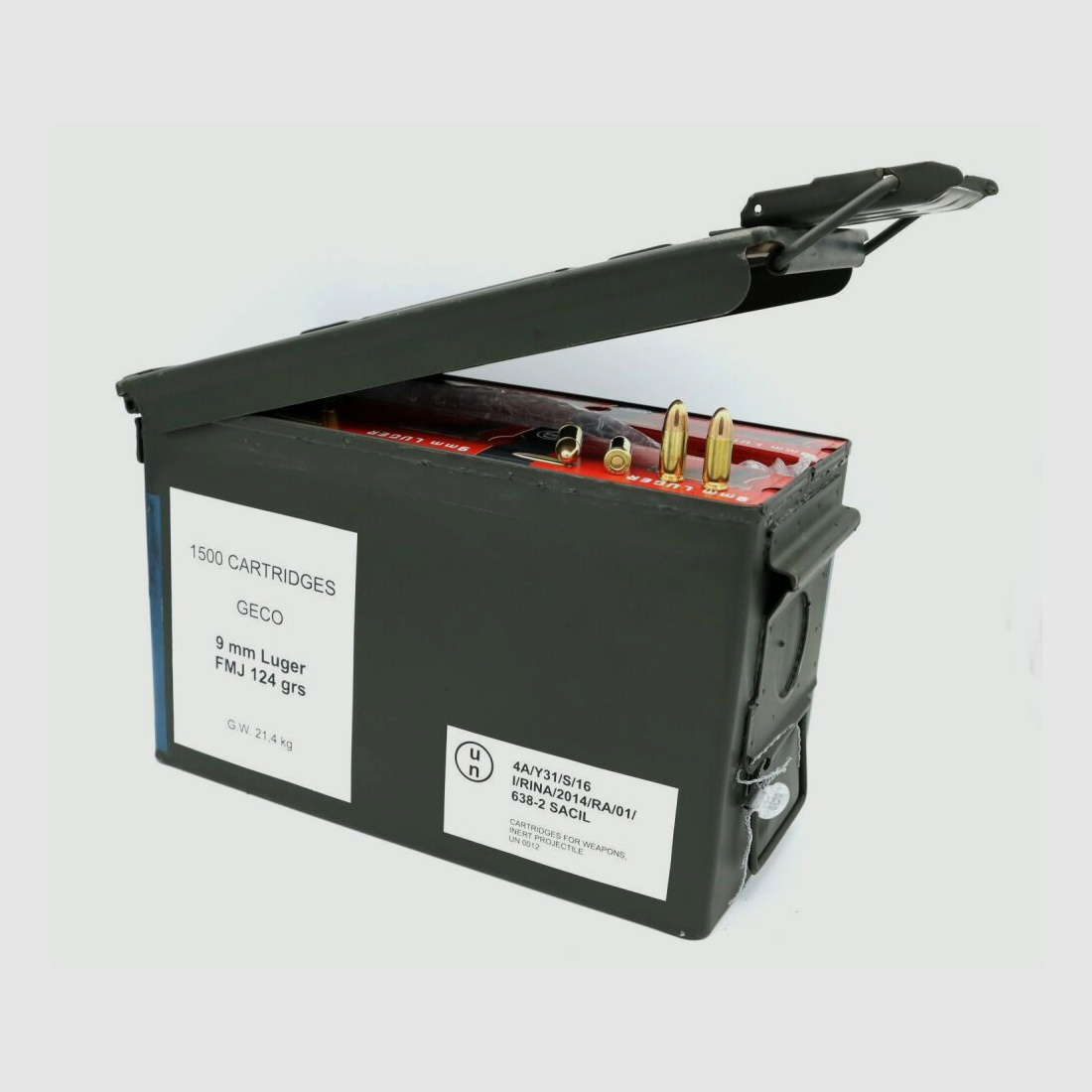 GECO 9mm Luger Geco EU 8.0g/124 grs. VM 1500 pcs in the NATO box