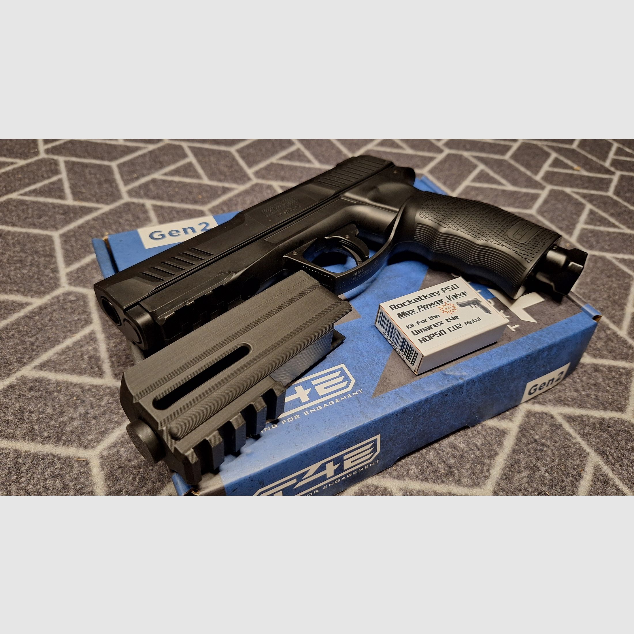 T4E HDP50/TP 50 Gen2 RAM Co2-Pistole cal .50 + Zubehör-Neu!