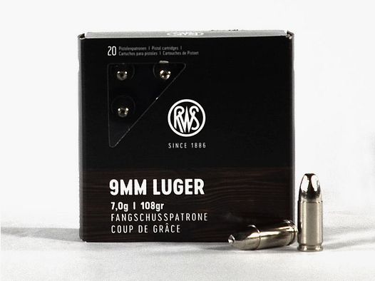 RWS Fangschuss "Coup De Grâce" 9 mm Luger 108 grs 1 Packung (20 Schuss á 1,745 €*)