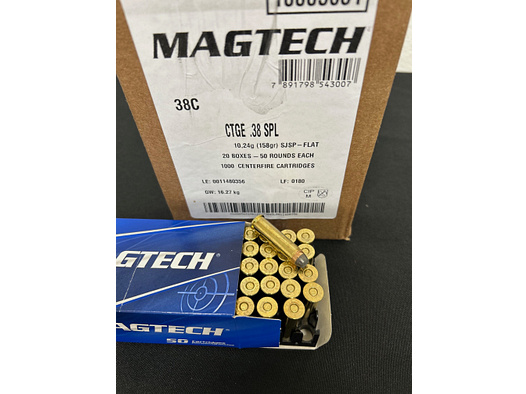 Magtech .38 Special SJSP 10,2g/158grs. 1000 Schuss