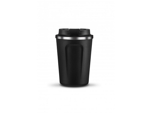 Asobu - Cafe Compact - Isolierter und kompakter Edelsthalbecher 380ml Schwarz