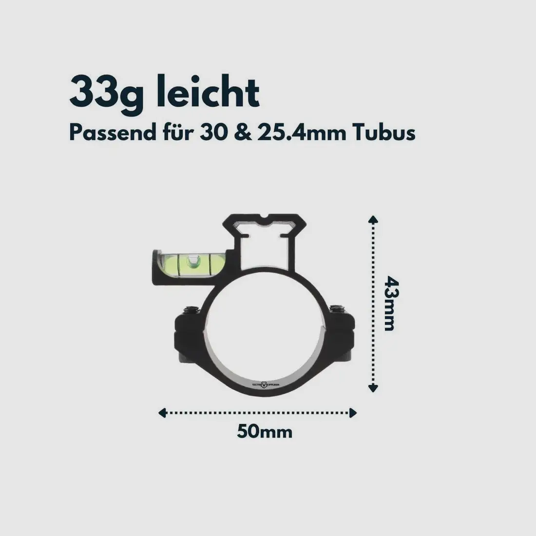 Vector Optics SCACD-07 Livella con Rail Picatinny da 21mm per Montaggio su Tubo da 30/25,4mm, immagine 3 di 3