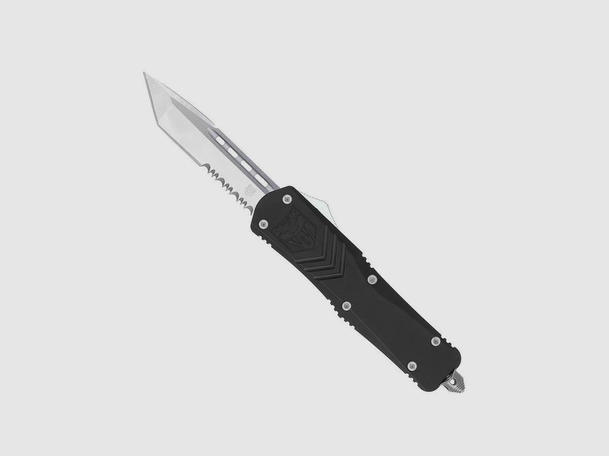 CobraTec Large FS-X Negro Tanto Serrado cuchillo automático OTF, imagen 6 de 12