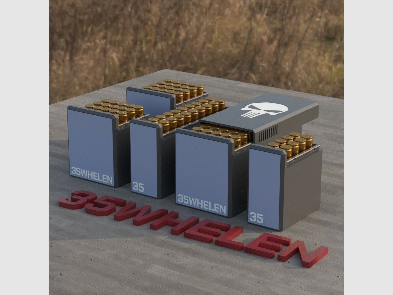 Filamelt Munitionsbox / Ammo Box .35 Whelen – Patronenbox für 50 Schuss, Made in Germany
