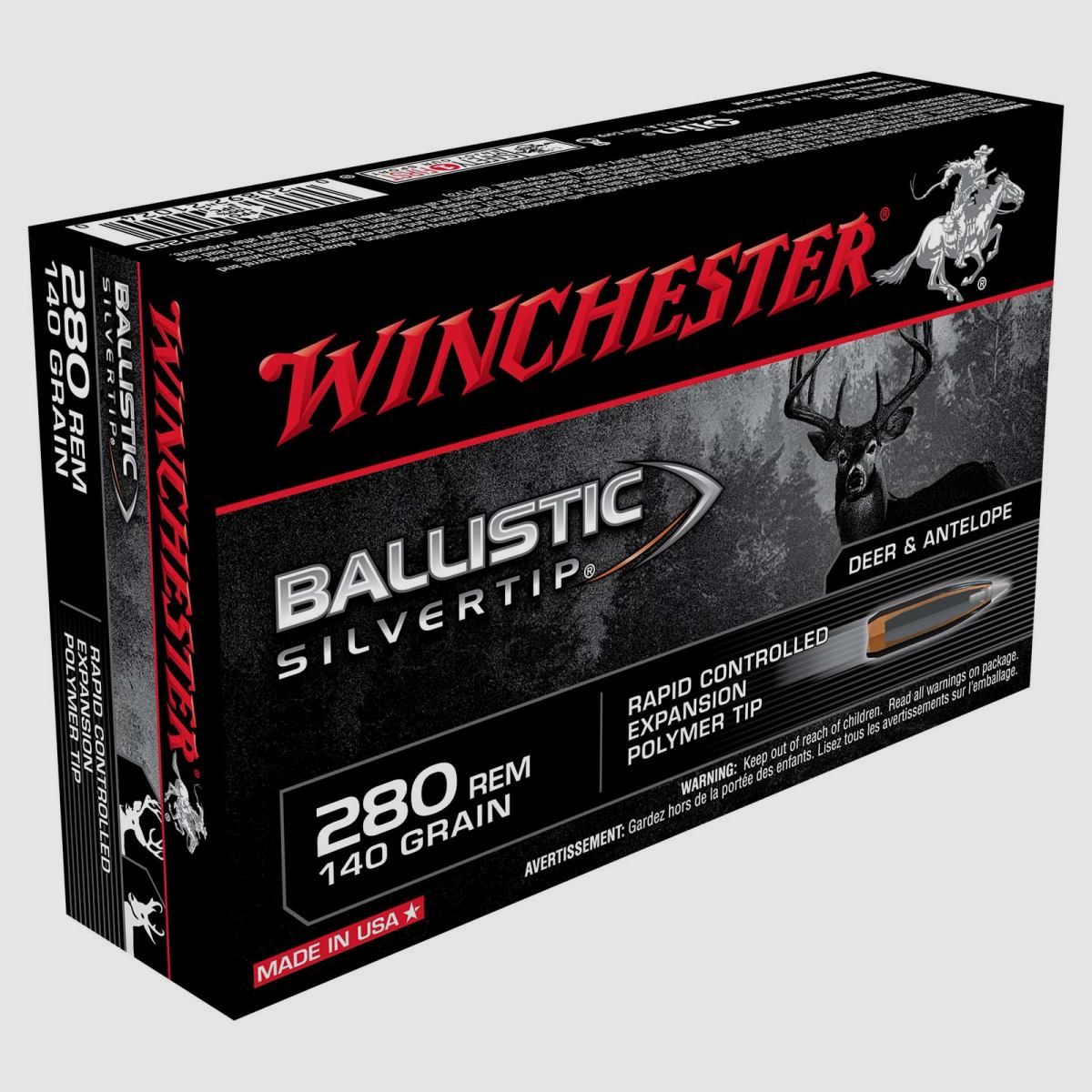 Winchester Ballistic Silvertip .280 Rem. 140GR Rapid Controlled Expansion Polymer Tip 20 cartridges