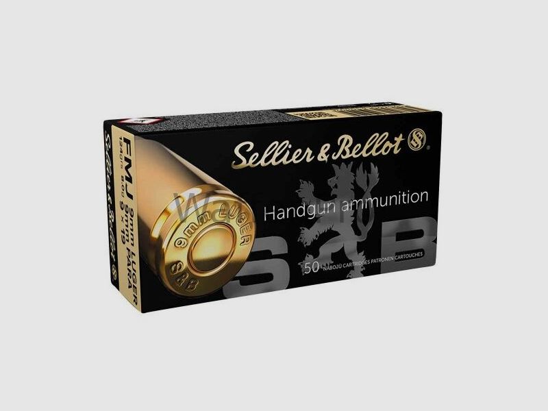 Sellier & Bellot 9mm Luger Full Metal Jacket 8.0g/124 grs. Sellier & Bellot