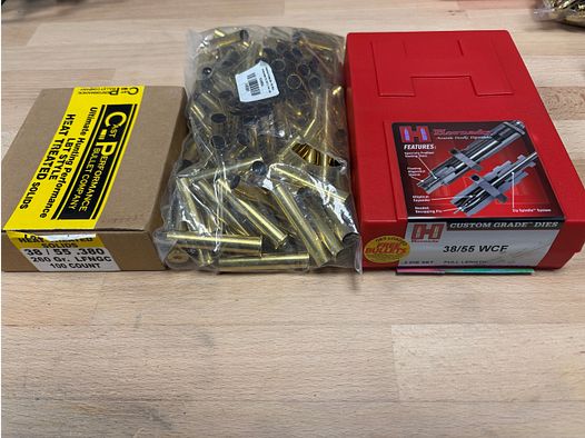 ***Wiederladeset Kal. 38-55 Win. NEU*** bestehend aus 100 Stk. Starline Hülsen, 100 Stk. Geschosse 260 grs., Hornady Full Lengths Matrizensatz Art. 546537 ALLES NEU !!!