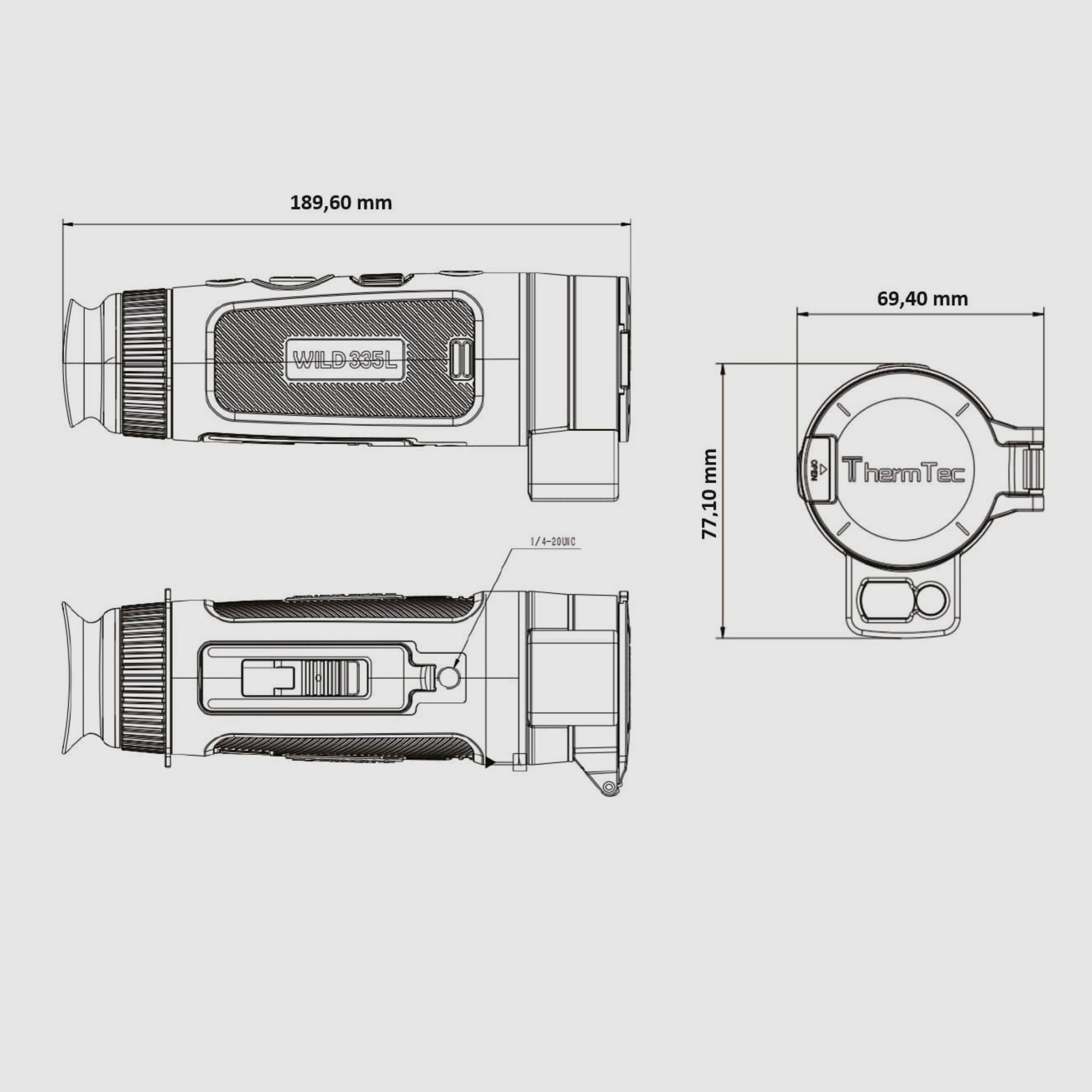 ThermTec WILD 335 L 35mm obiektyw 18 mk 384x288 kamera termowizyjna, zdjęcie 3 z 8