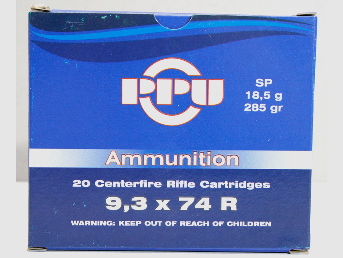 PPU 9,3x74R 16 paczek 320 sztuk Rifle A-461 285gr 18,5g SP półpłaszczowa JAGD amunicja Partizan 9,3, zdjęcie 1 z 5