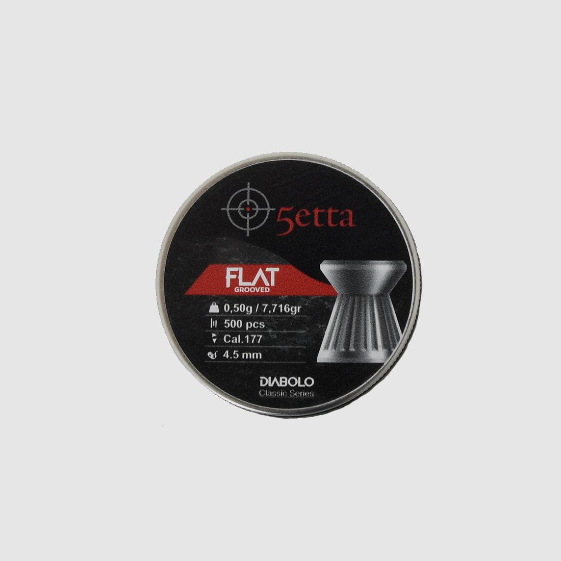 5etta-Luftgewehrgeschosse, flach gerillt, 4,5 mm, 0,5 g / 7,71 g, 500 Stück