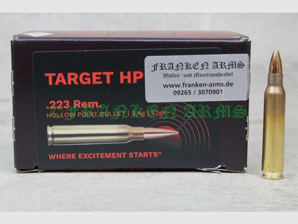 GECO Target HP .223 Rem. 52gr. 3,4g 50 Stück Staffelpreise