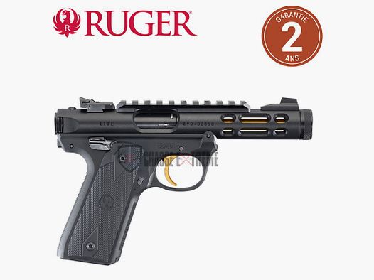 Pistole RUGER MARK IV 22/45 Lite Schwarz anodisiert mit Gewinde Kaliber 22LR