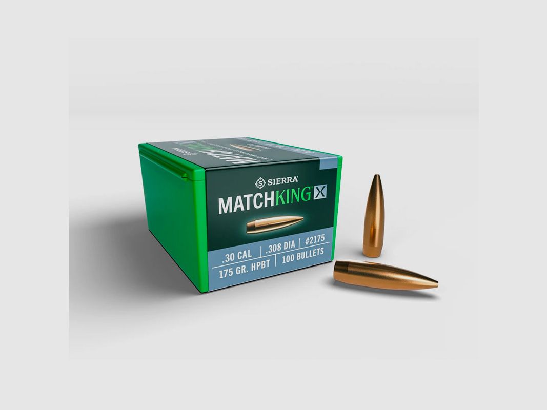 SIERRA – GESCHOSSE – 30 Kal. | .308 DIA | 175 GR HPBT | MATCHKING X (MKX) | 100 STK, Bild 2 von 2