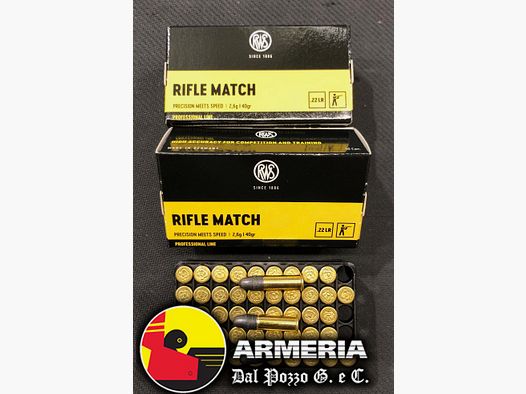 RWS CARTRIDGES CAL .22LR RIFLE MATCH 40