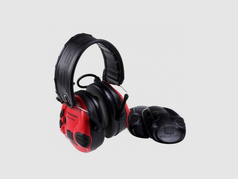 Protection auditive active Peltor SportTac (Noir/Rouge)
