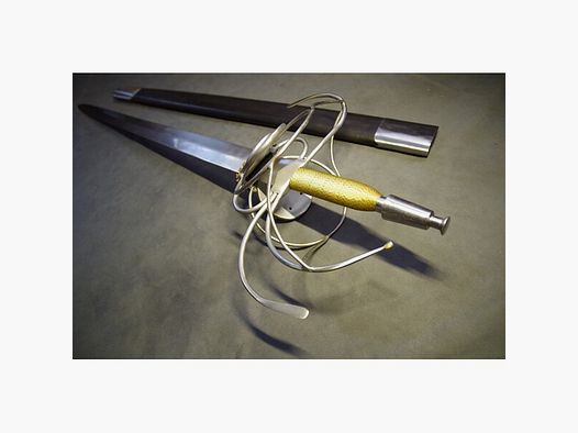 Degen , Rapier Modell Pappenheimer mit schönem Korb und Wicklung ca 103 cm