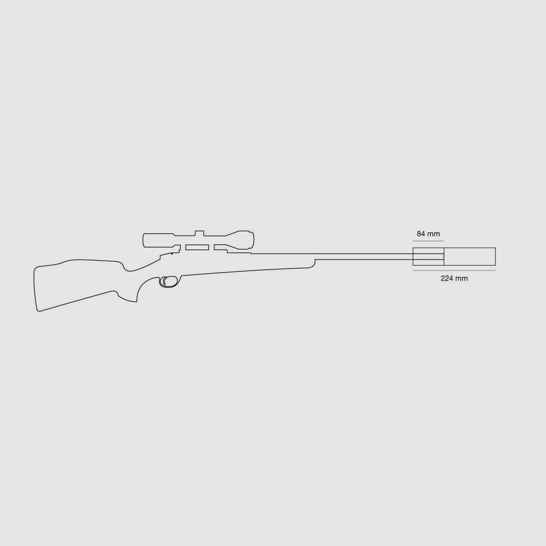 Hausken Jakt JD 224 MK2 demper 8mm S 18x1, afbeelding 2 van 2