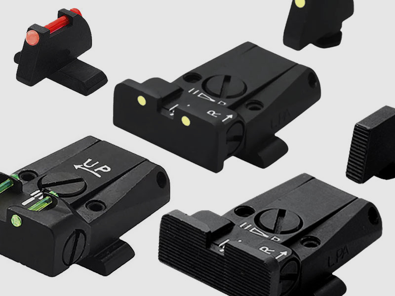 Heckler & Koch sport sights for pistols, adjustable from LPA HK suppressor adjustable sight Superluminova (rear sight + front sight) for P30, SFP9, HK45