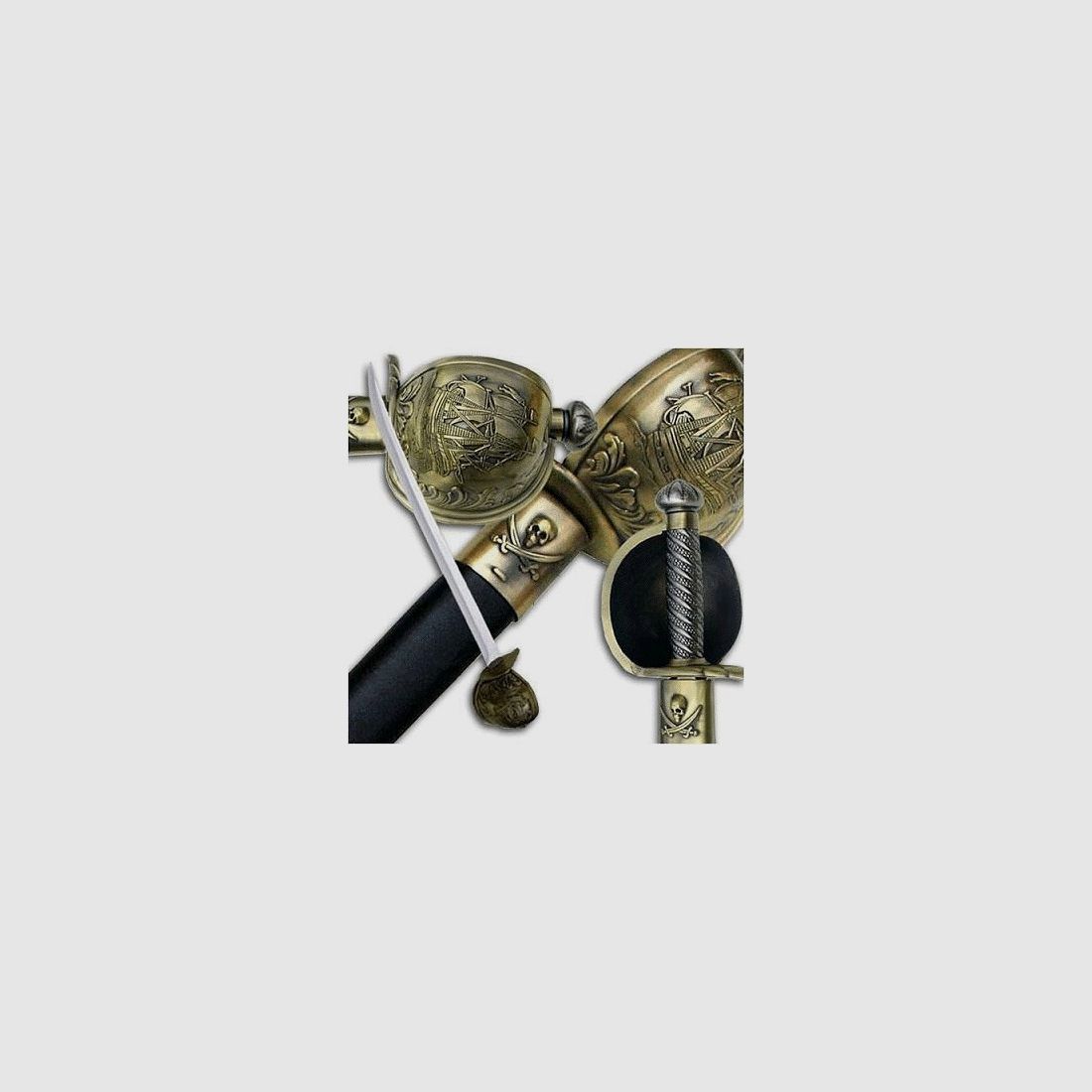 Pirate saber with hand guard and sheath