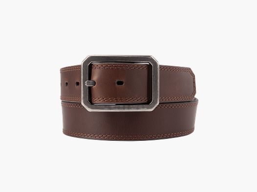 Cinturón de cuero reversible Carhartt con hebilla central para hombres marrón oscuro 34W