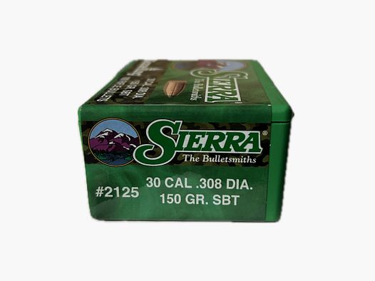 OGIVA SIERRA CAL.30 – 7,62MM(308″) 150GR. SBT SPITZER